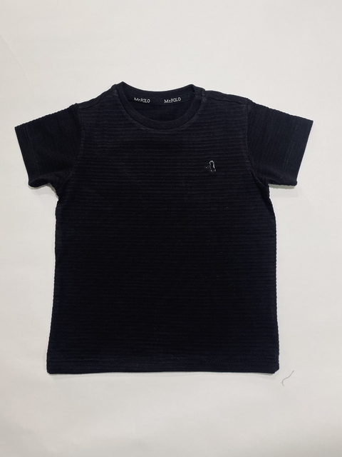 Camiseta Gola Careca Bay Infantil Preta 1128