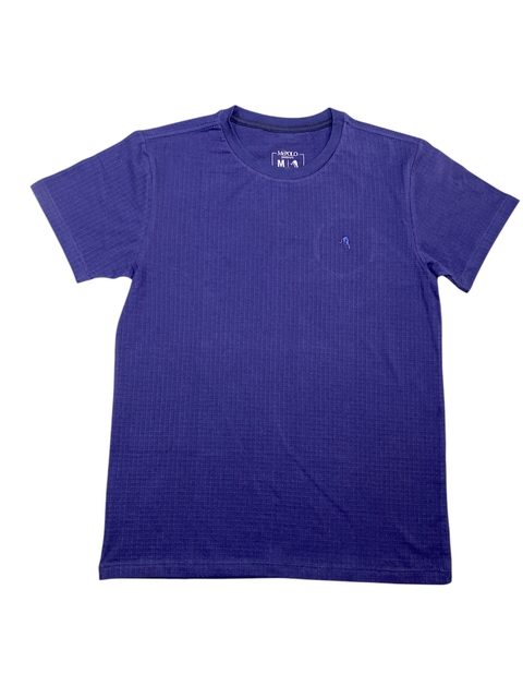 Camiseta Gola Careca Masculina Marinho com Textura 1174 - comprar online