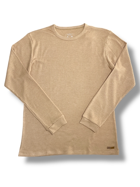 Camisa Manga Longa Masculina Texturizada Bege 2639 - comprar online