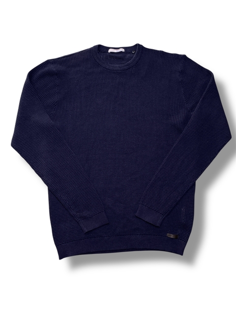 Suéter Masculino Marinho Tricô com Textura 2652 - comprar online