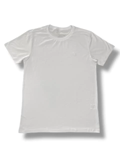 Camiseta Masculina Gola Careca em Algodão Pima Branca 1194 - Mr.Polo