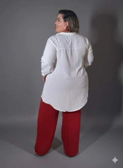 CAMISA SOCIAL PLUS SIZE AMANDA BRANCO - Amanditta Plus | Moda Feminina Plus Size