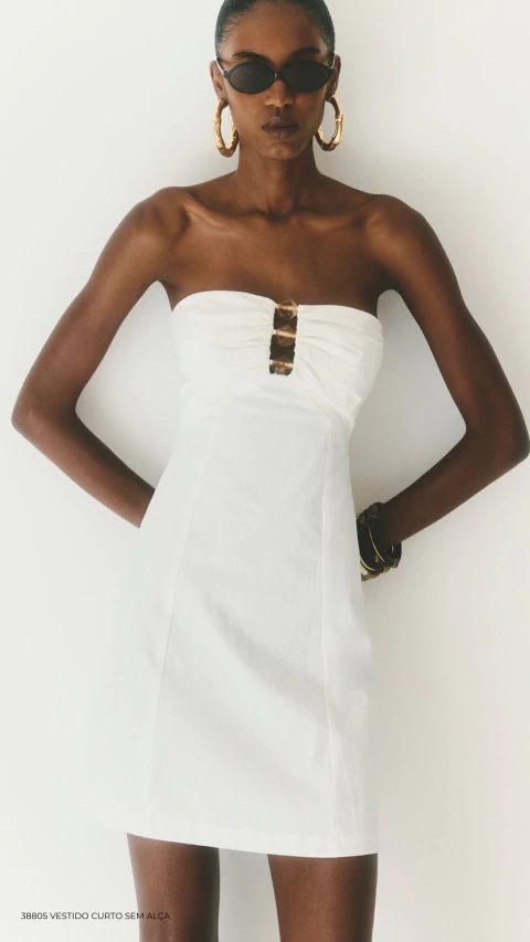 Vestido Curto Sem Alça