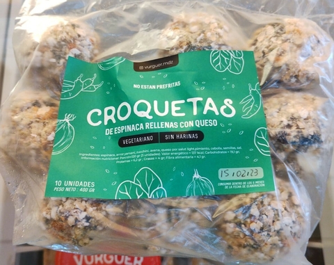 CROQUETAS DE ESPINACA RELLENAS CON QUESO X 10U VURGUER en internet
