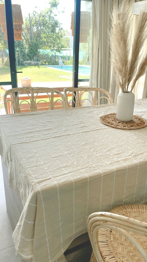 MANTEL ISABEL ARENA LINEAS OFF WHITE - 150X200