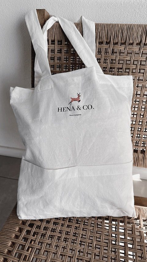 HENA - TOTE BAG OFF WHITE CON BOLSILLOS