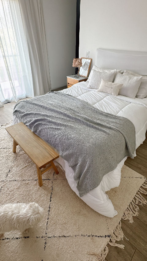 MANTA WAFFLE GRIS PERLA - 130X240 CMS