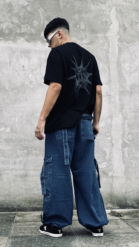 jeans cargo parachute ocean blue - comprar online