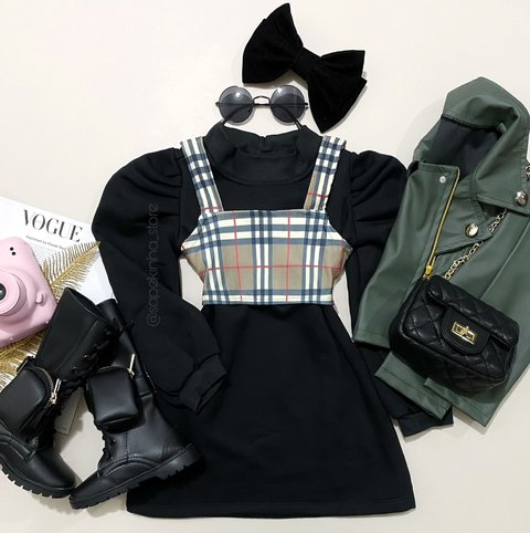 Vestido moletom com cropped