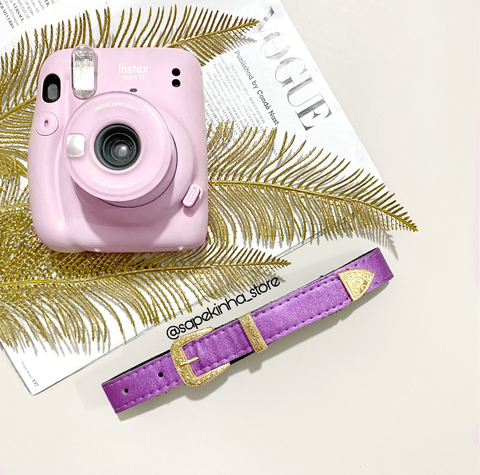 Cinto metalizado roxo