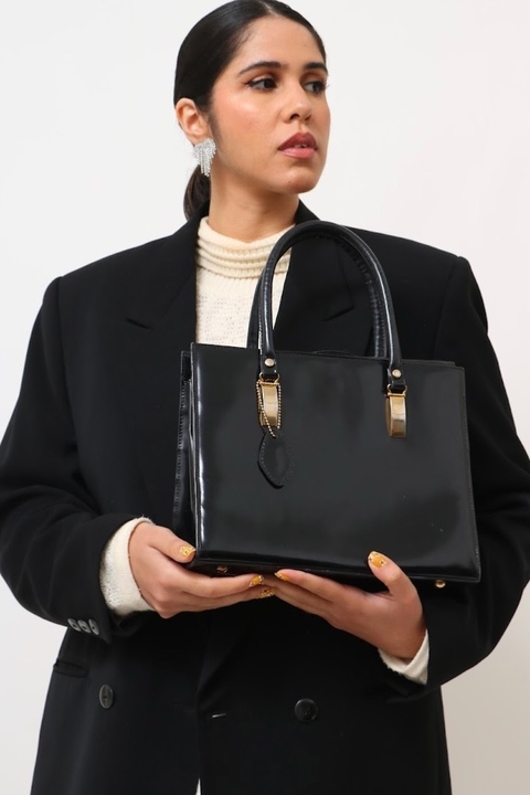 Bolsa couro italiana vintage quadrada
