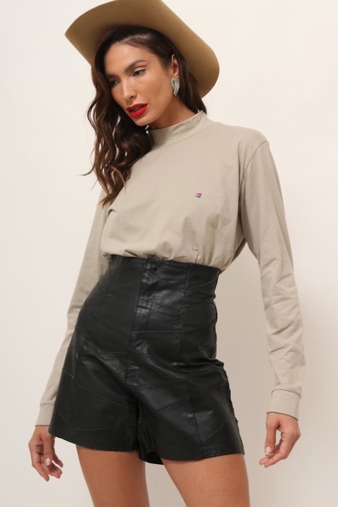 blusa manga longa malha vintage