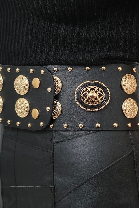 cinto couro preto carmen steffens