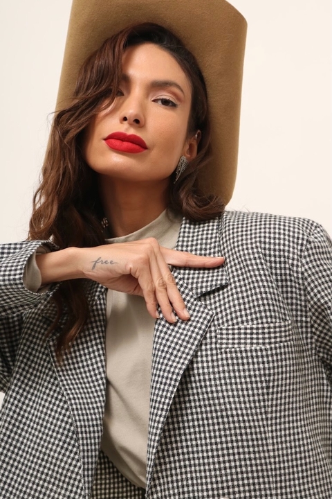 blazer xadrez forrado vintage