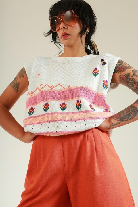 Pulôver color listras biscoito divertido