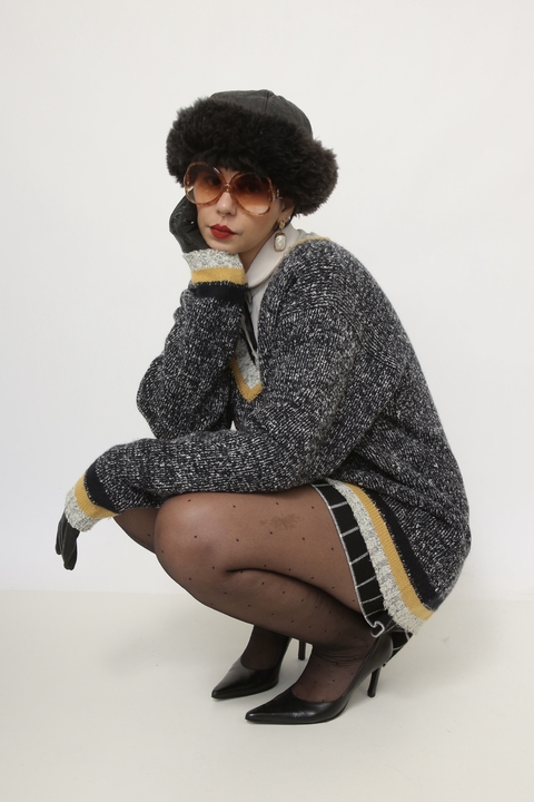 Pulover tokio cinza listras esportiva