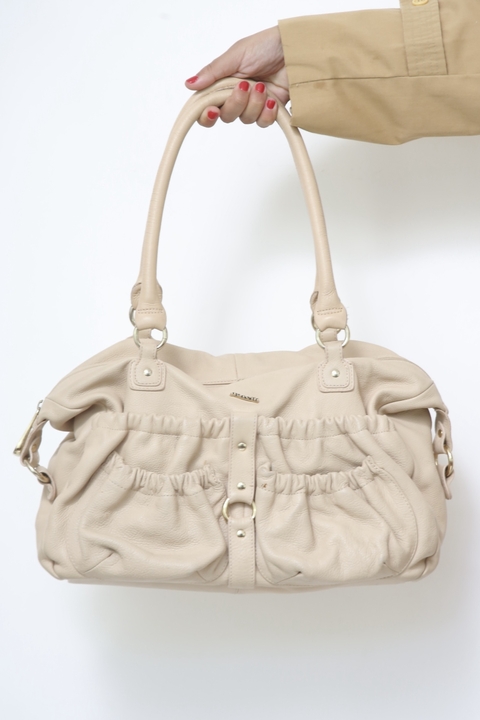 Bolsa bege 100% couro DATELLI