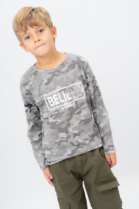 Remera camuflada M/L “Believe” - comprar online