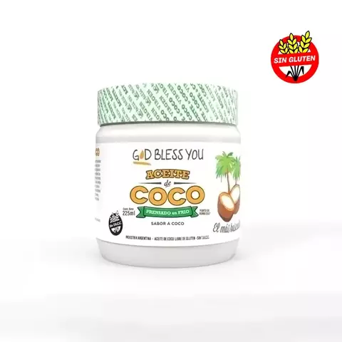 225 ml Aceite de coco virgen, prensado en frío "God bless you"