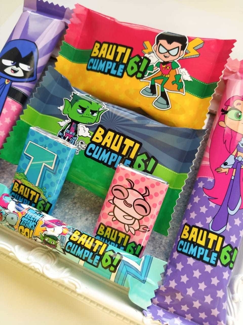 Golosinas Personalizadas para 10 chicos "Jovenes Titanes"
