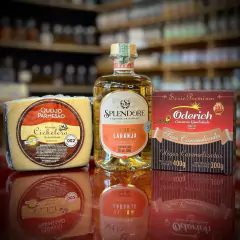 Kit Harmonia + que Perfeita - Licor de laranja, Figo caramelizado e Queijo Parmesão