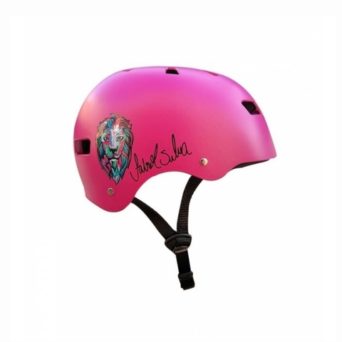 Capacete Niggli Iron Pro Promodel Fabiola da Silva - Magenta Fosco Fita Preta