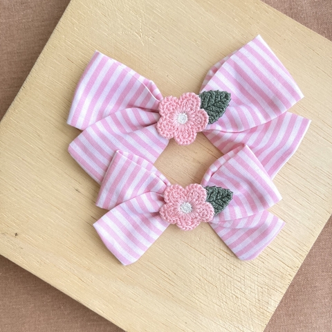 Laço listras rosa (unidade)