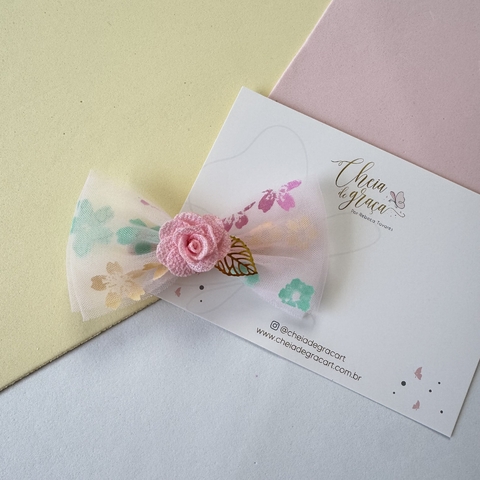 Laço com tule de flores (unidade) - comprar online