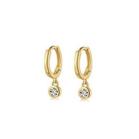 Candongas circon mini dorada - comprar online