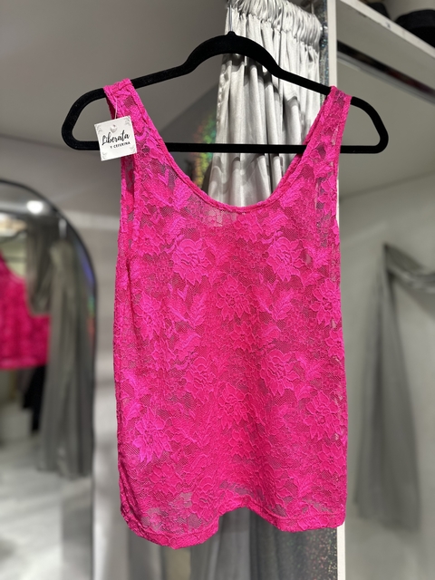 Musculosa Encaje Fucsia - comprar online