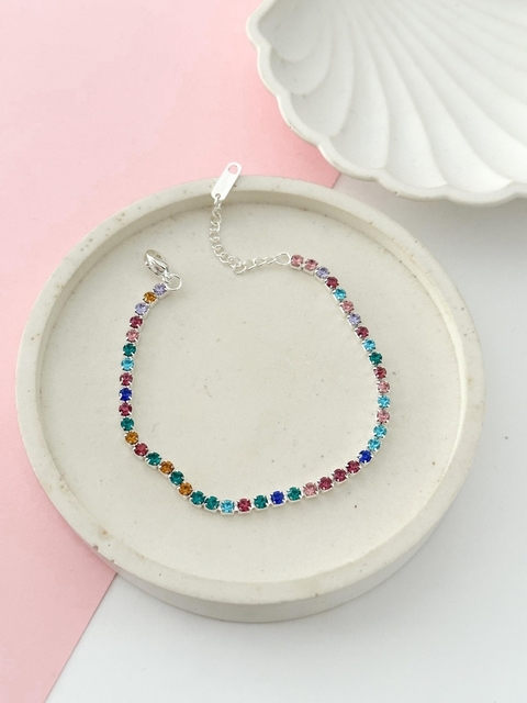 Pulsera Multi Strass Color Blanco PULB225