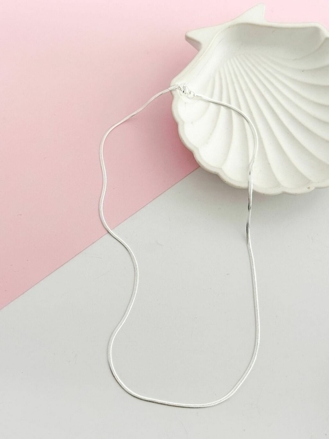 Cadena Plana Blanco 2mm 50cm