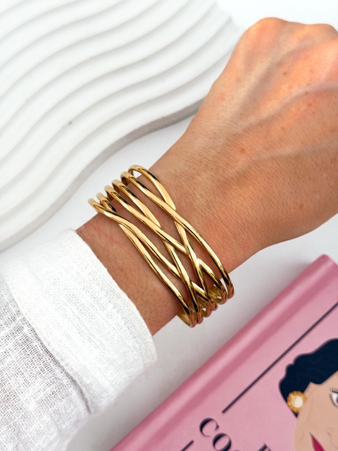 BRAZALETE ACERO DORADO PUD283 - comprar online