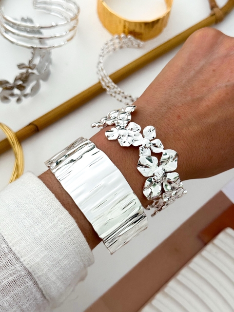 PACK X3 BRAZALETES ACERO BLANCO CD706 - comprar online