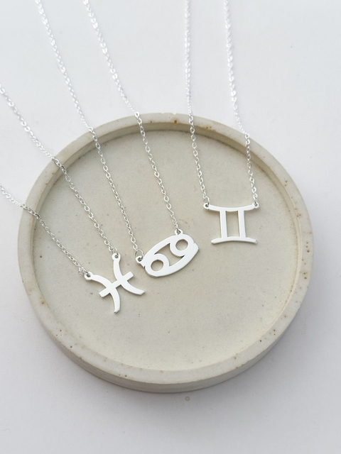 Pack x6 Collares Blanco Signos Zodiacos CD207 - No acumula descuento