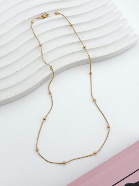 Cadena Cola de Ratón Con Bolitas Gold 45cm CAD74 - comprar online