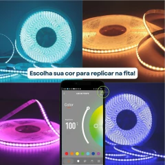 Kit Fita Led COB RGB Wi-Fi 5m Novadigital - Tuya na internet