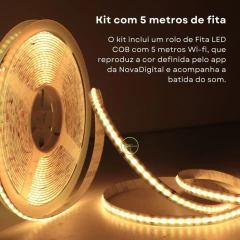 Imagem do Kit Fita Led COB RGB Wi-Fi 5m Novadigital - Tuya