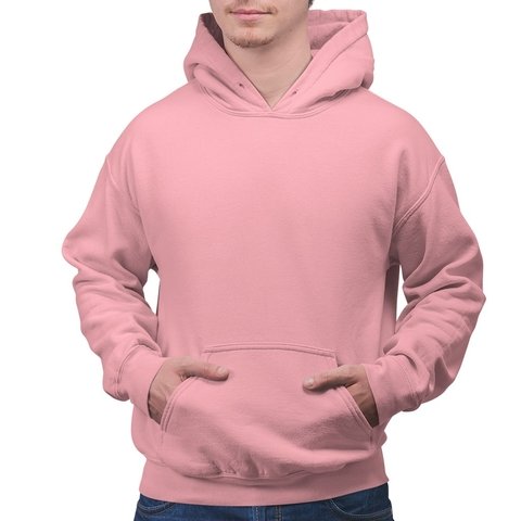 Blusa Moletom Rosa Claro Liso Sem Estampa