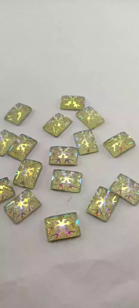 Gemas Acrílicas Plata Tornasol 13x18 X 500unidades