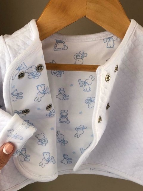 Camperita Reversible, estampa ABC CELESTE.