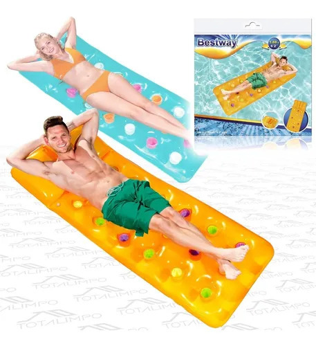 COLCHONETA INFLABLE CON APOYA VASOS 43014