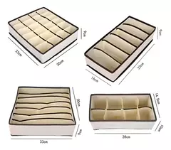 SET X4 PIEZAS ORGANIZADOR DE PLACARD ROPA BEIGE en internet