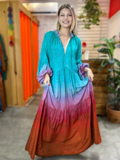 Vestido Marrocos Degradê Azul