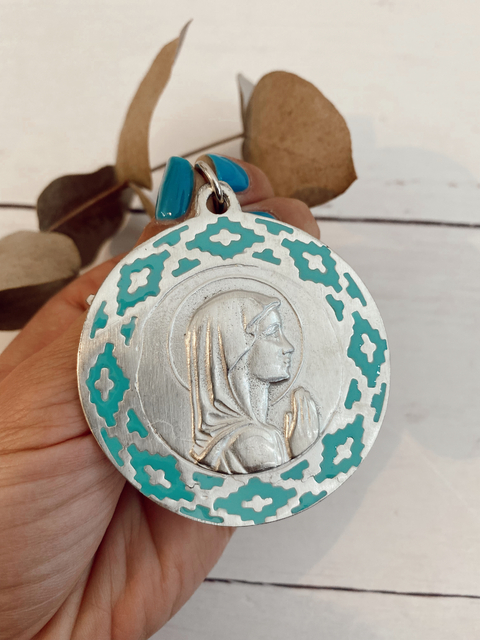 Cunero virgen niña guarda (baño de plata)