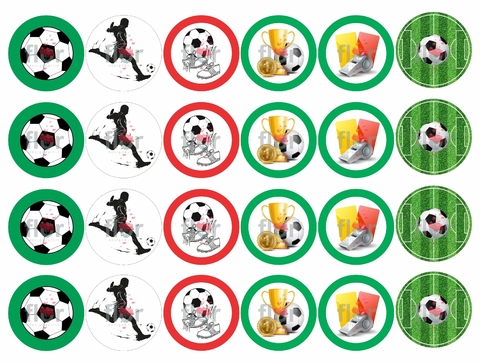 24 Topper Fútbol Lámina Comestible