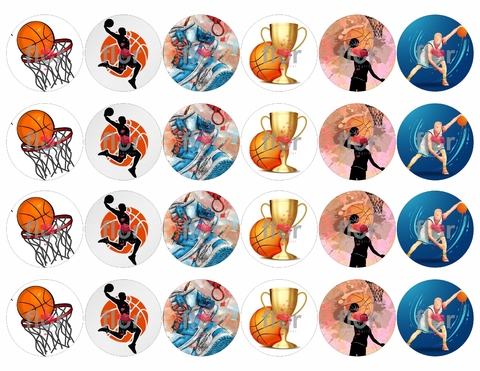 24 Topper oreos Básquet Lámina comestible