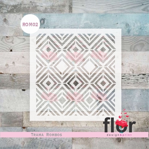 Stencil trama rombos ROM02