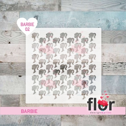 Stencil Trama silueta BARBIE02
