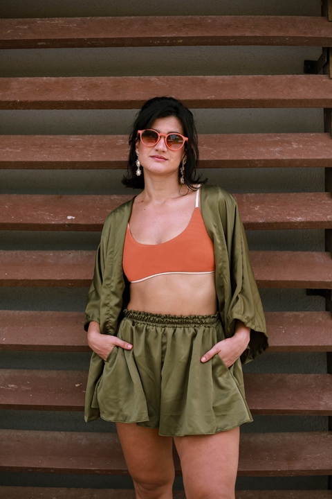 Kimono da Flor Verde